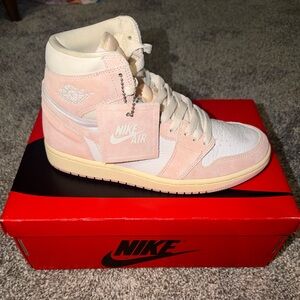 Jordan Women's Pink and White Sneakers